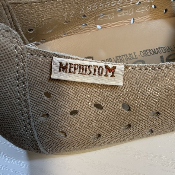 Mephisto Women's Size 7 Karla Perf Light Taupe Liam 818 Criss-Cross Ballet Flats - Picture 8 of 11